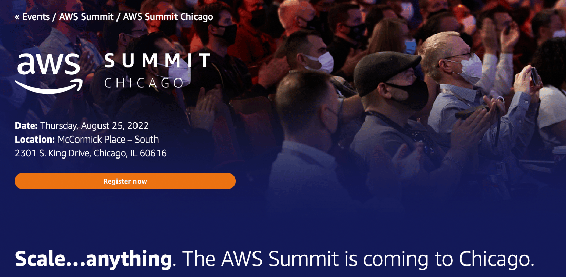 AWS Chicago Summit web page