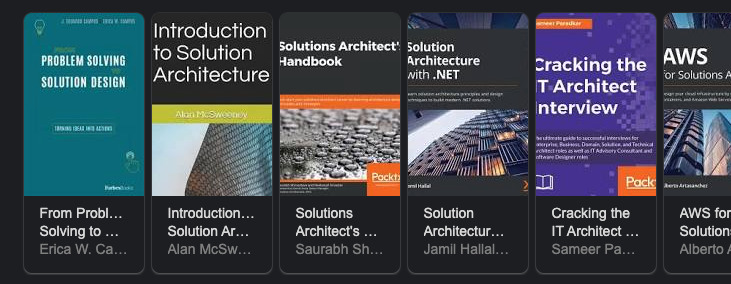 Lots of books about designing solutions