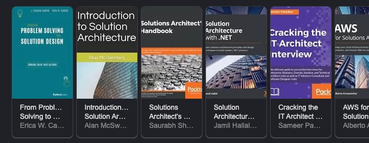Lots of books about designing solutions
