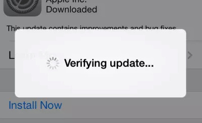 Apple iOS verifying update